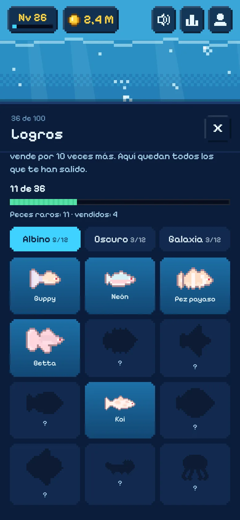 El álbum de peces raros: albinos, oscuros y galaxia